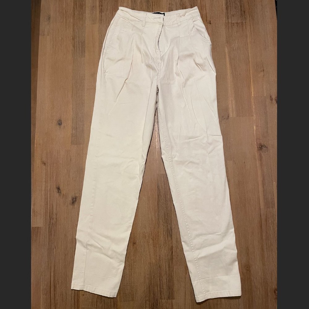 ASOS High Waisted Cream Tapered Trouser